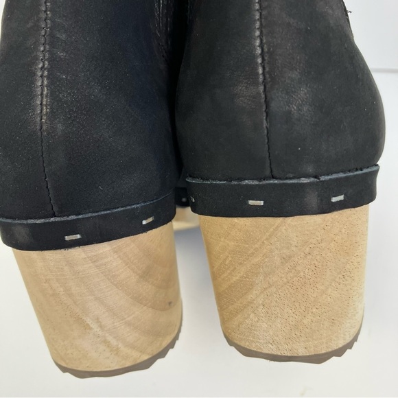 Loft Black Suede Platform Clog Boots Pull-on Fall Booties Sz 9 Like New - Picture 14 of 16